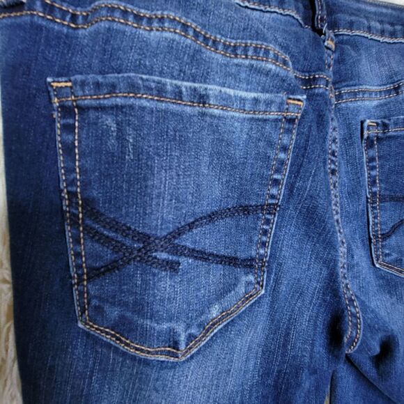 Aeropostale Distressed 5 Pocket Jeggings Blue Jeans 4 Short - Picture 5 of 10